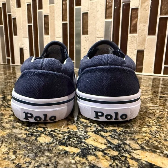 Polo Ralph Lauren Toddler Boys Size 9 Keaton Slip On All Over Pony Preppy Shoes - Picture 4 of 8